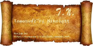 Temesvári Nikolett névjegykártya
