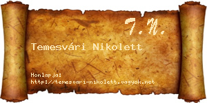 Temesvári Nikolett névjegykártya